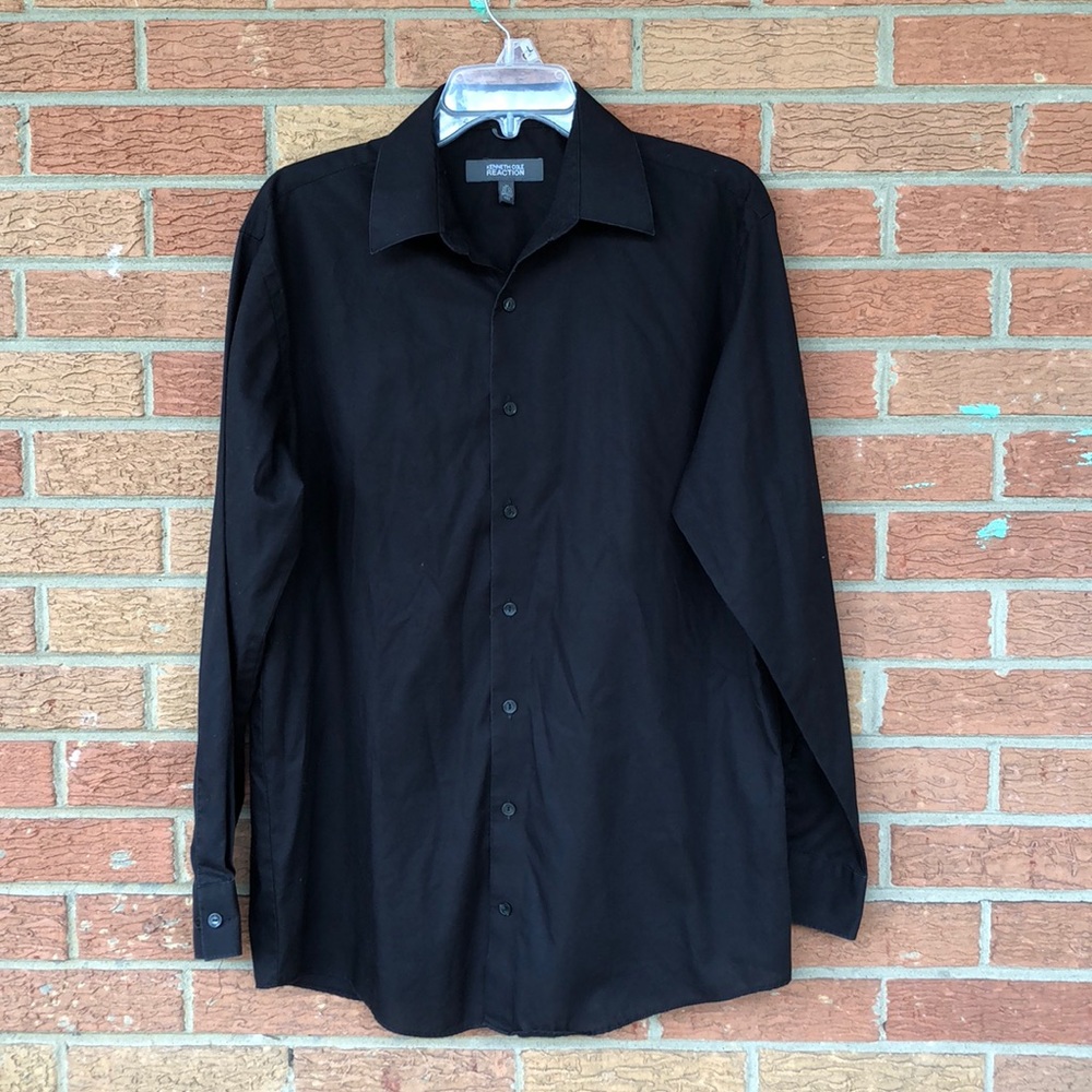 Kenneth Cole Reaction Black LS Button Shirt M